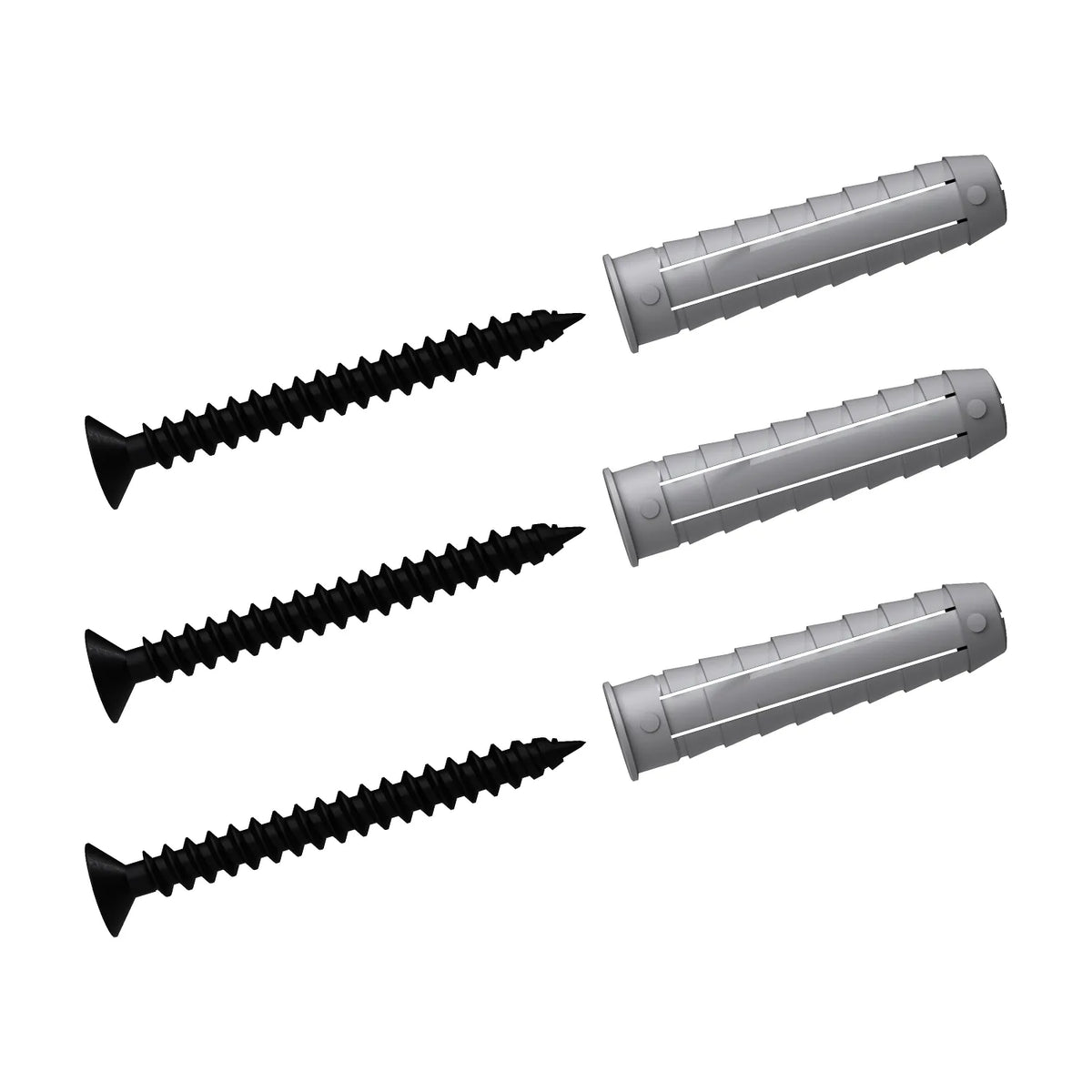Schwarz Torx Schrauben 5x50 und Universaldübel 8x40 Set 3x |||50403234021640