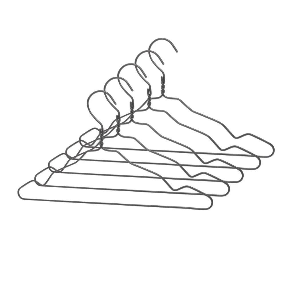 Kleiderbügel Aluminium 5er Set schwarz:::schwarz
