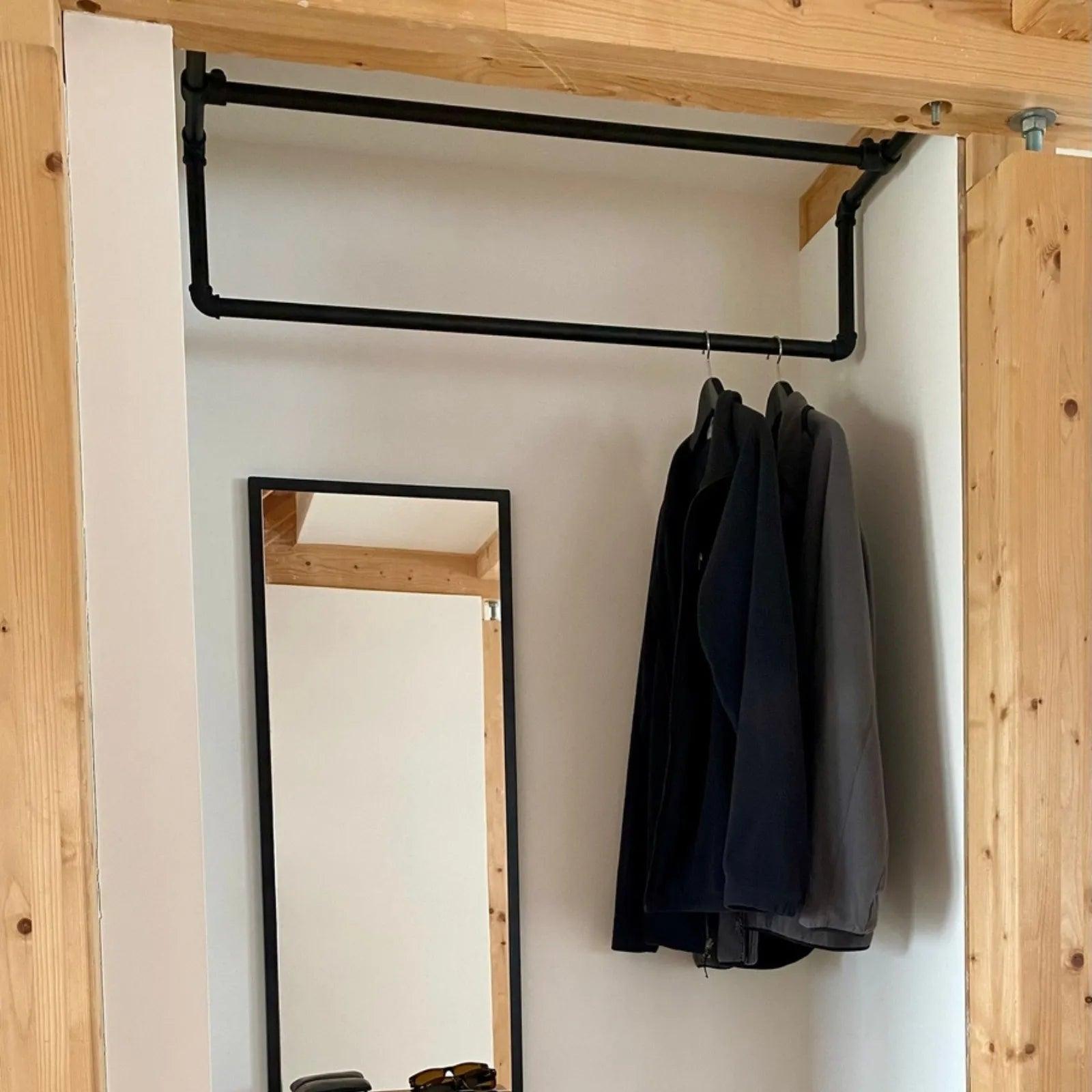 Einbaugarderobe DIY - Schwarz Rohrmöbel