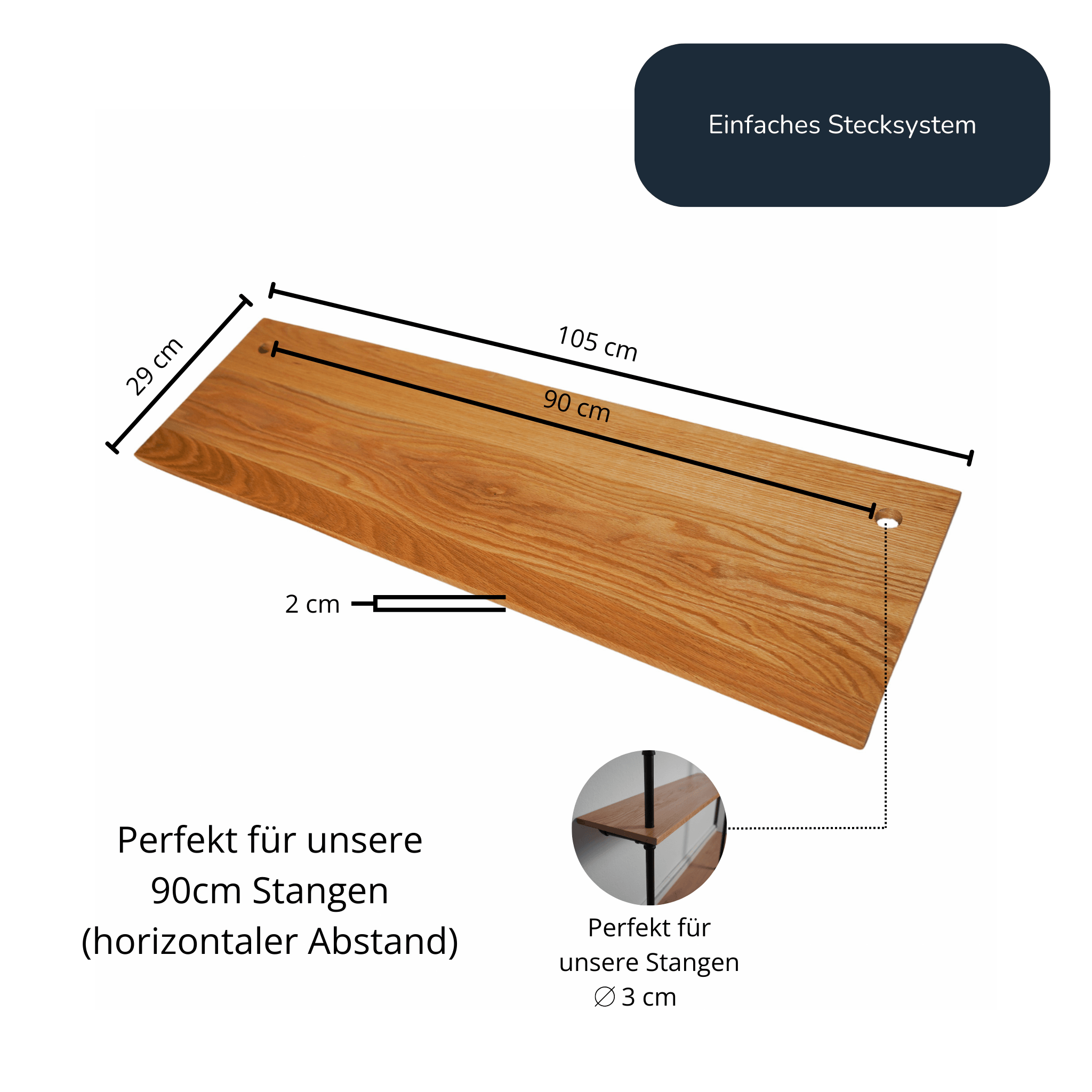 Holzbrett mit Halterung