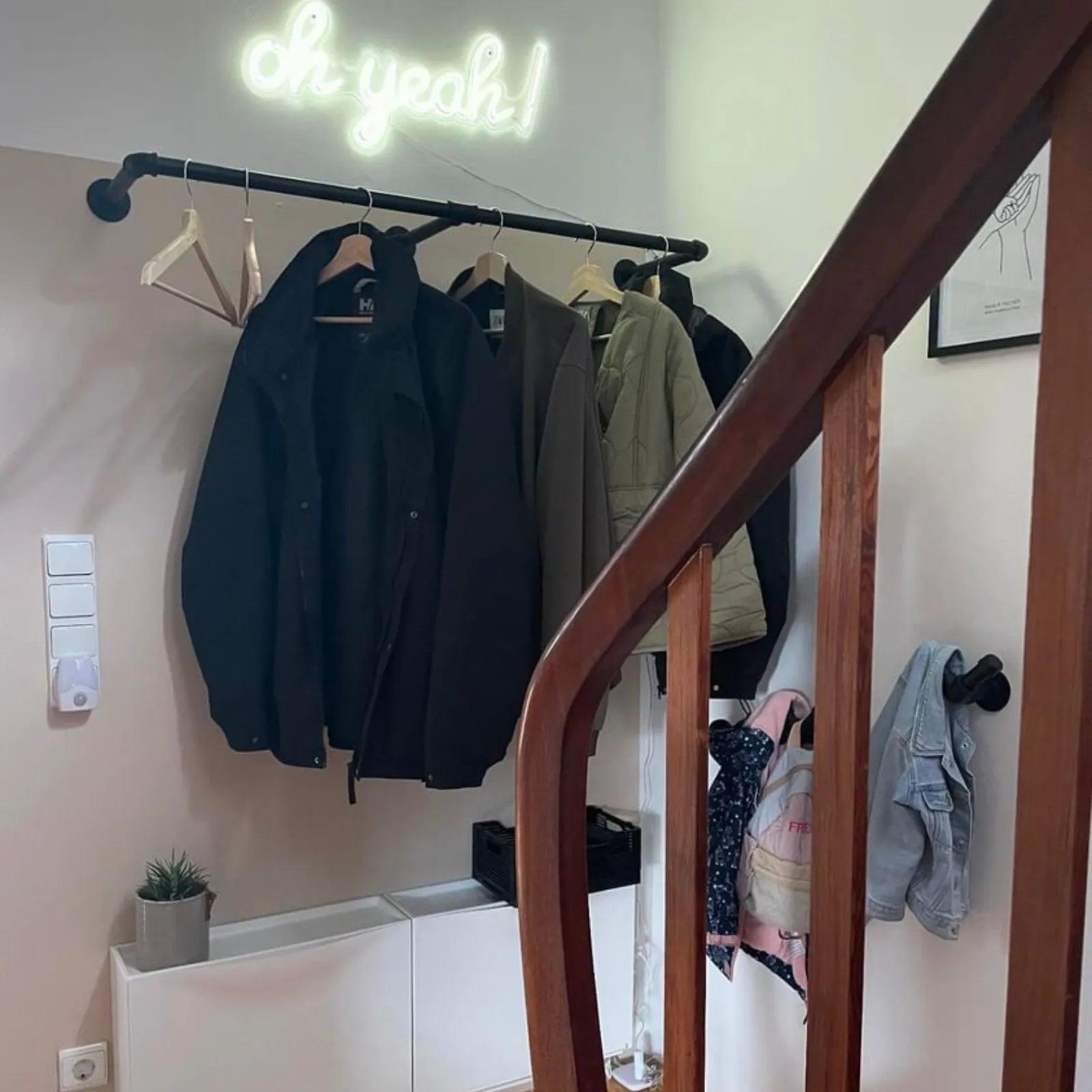 Kleiderstange Garderobe schwarz - Modell Kaspar Double