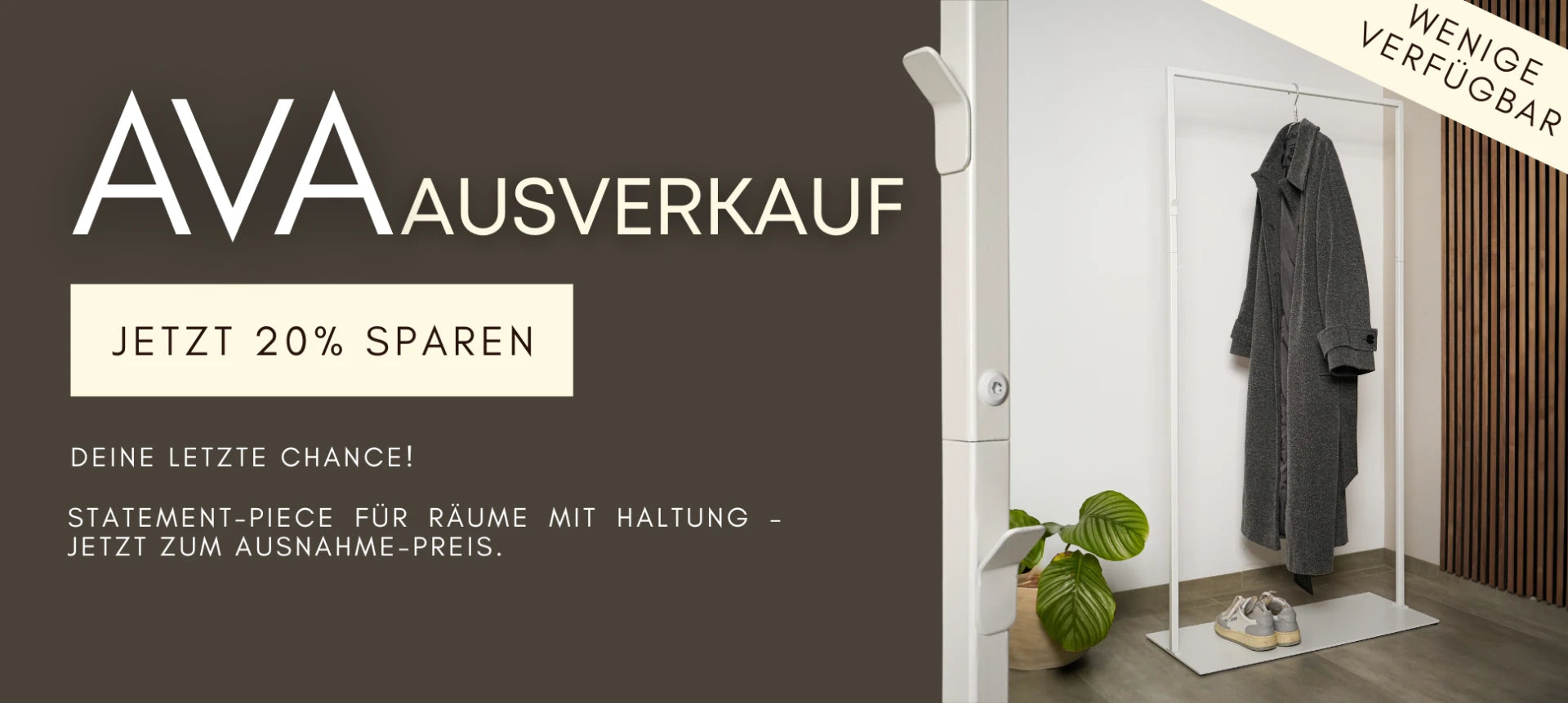 Kleiderstange AVA Ausverkauf Banner