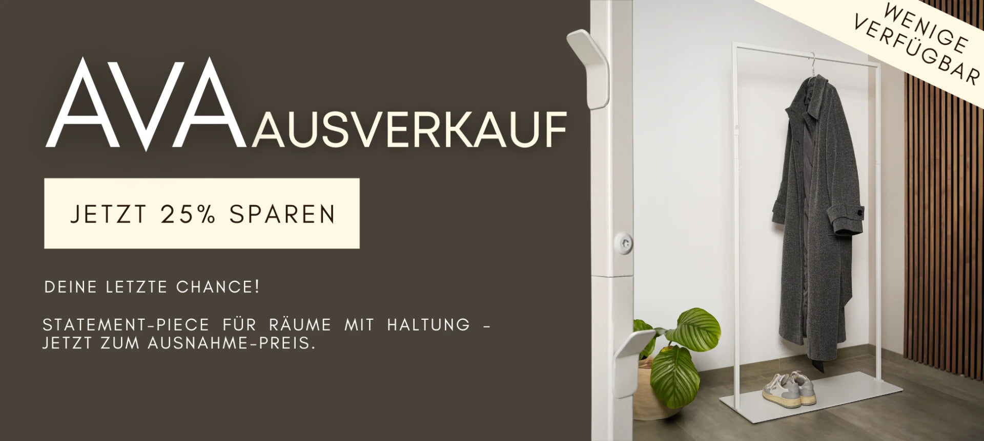 Kleiderstange AVA Ausverkauf Banner
