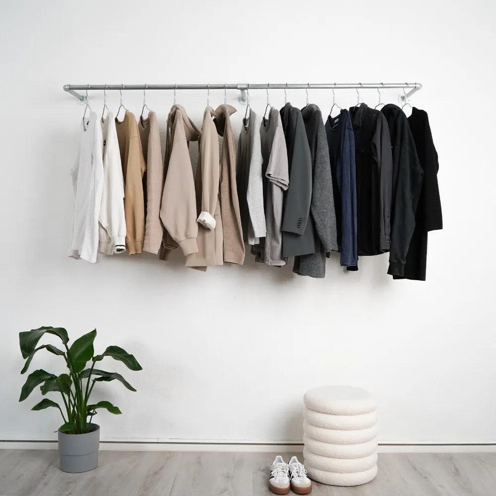 Kleiderstange wandmontage silber - KASPAR Double - Kleidereisen:::silber