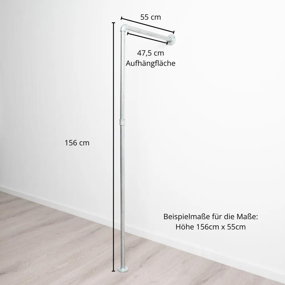 Kleiderstange Silber - Modell Oskar - Maßebild:::silber