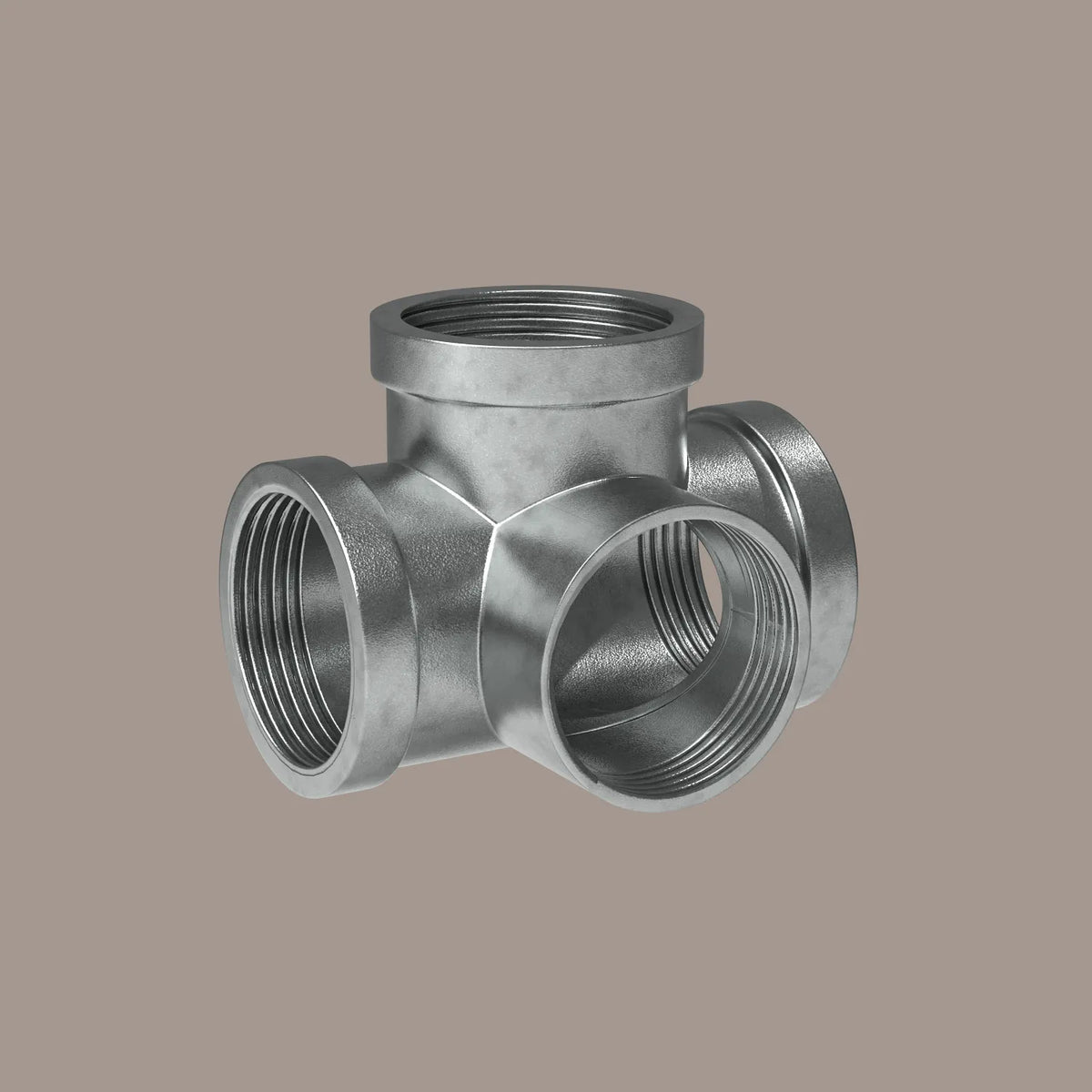 Winkelverteiler 4 Wege Temperguss Silber |||58773424865544