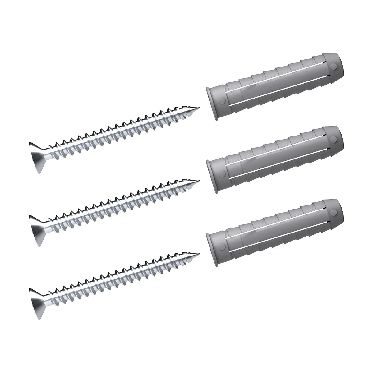 Silber Torx Schrauben 5x50 und Universaldübel 8x40 Set 3x |||50877395796232