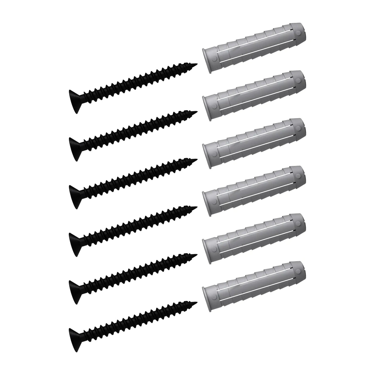 Schwarz Torx Schrauben 5x50 und Universaldübel 8x40 Set 6x |||50403234054408