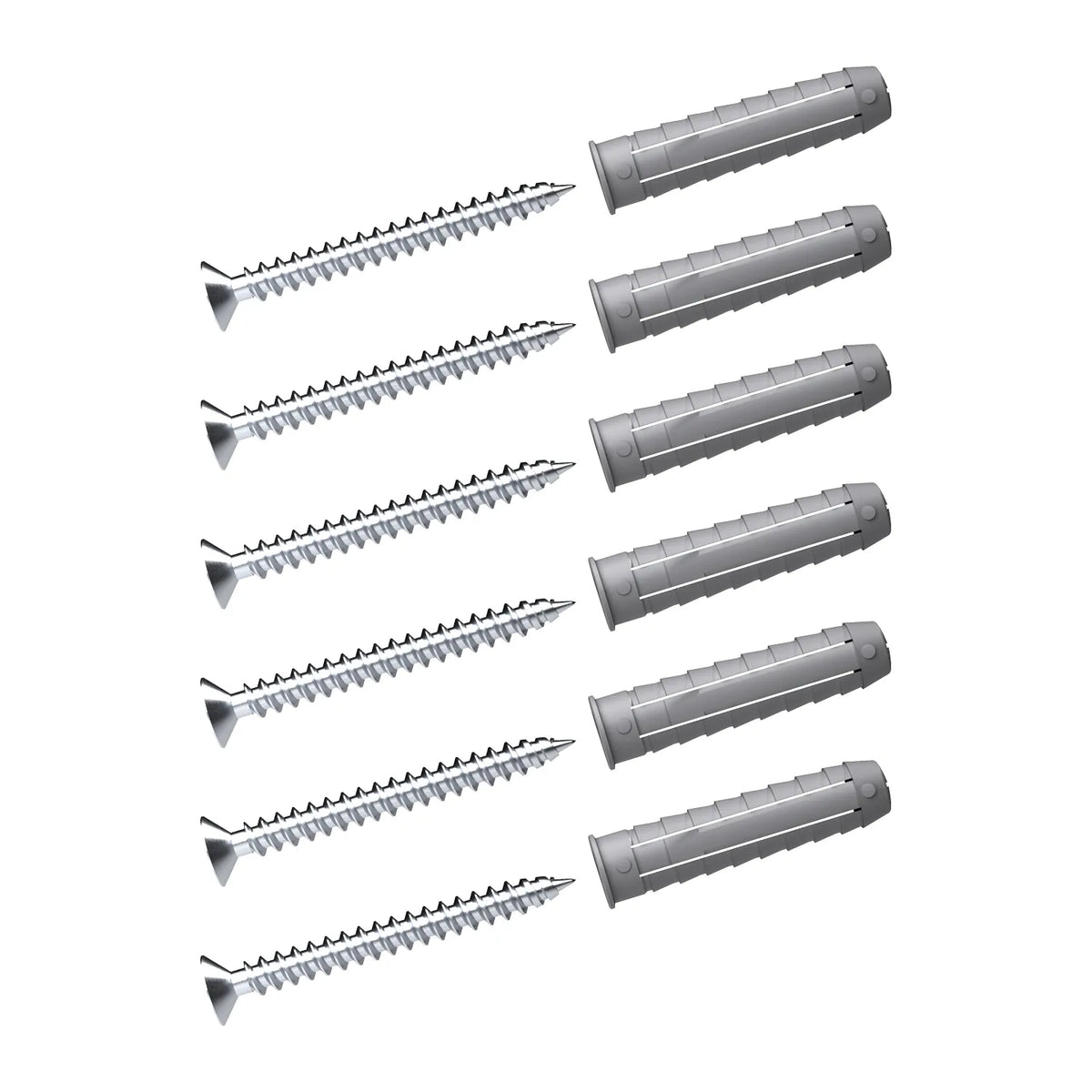 Silber Torx Schrauben 5x50 und Universaldübel 8x40 Set 6x |||50877395829000