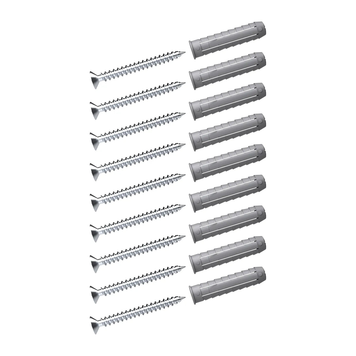 Silber Torx Schrauben 5x50 und Universaldübel 8x40 Set 9x |||50877395861768