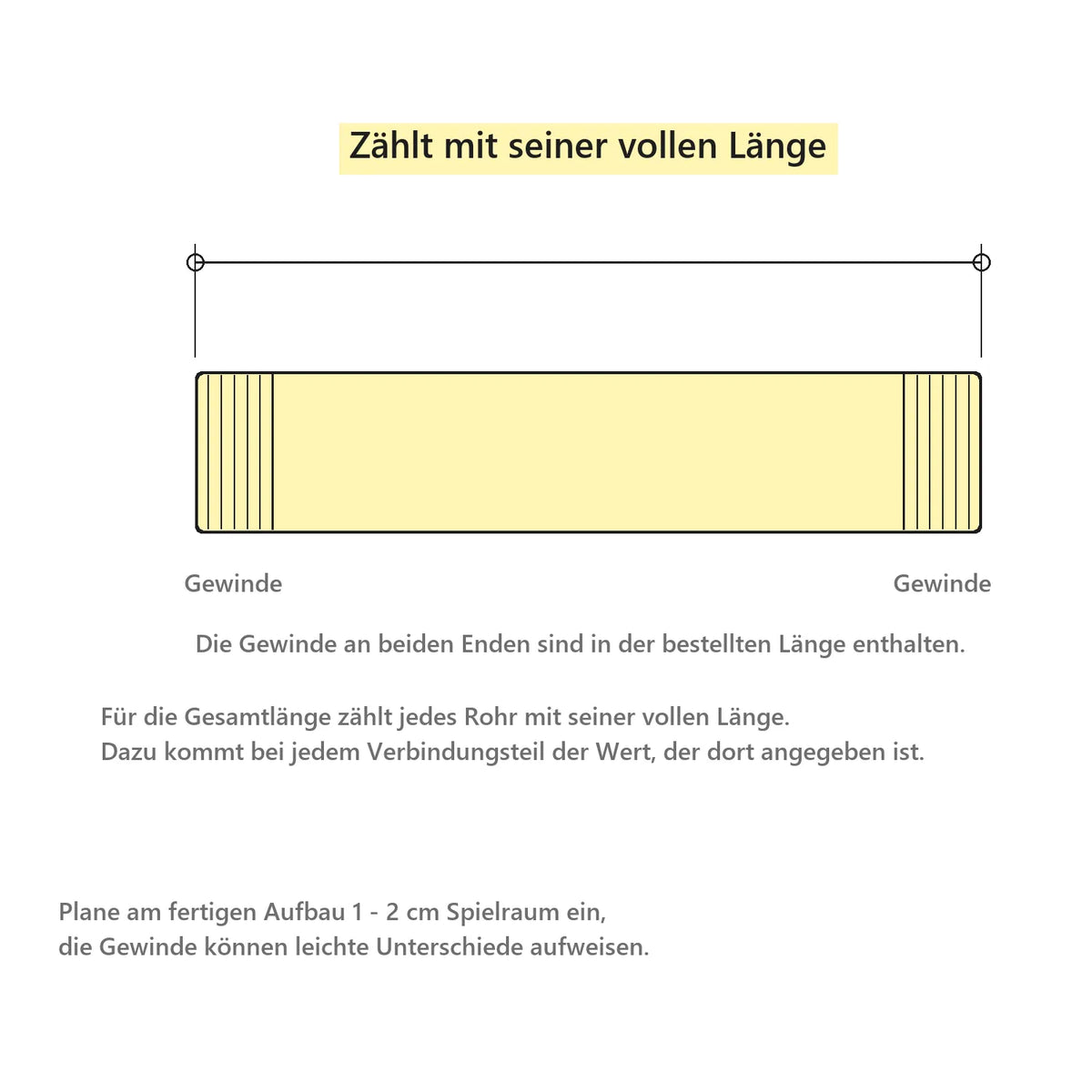 Industrielles Wasserrohr 6-100 cm - 3/4 Technische Zeichnung  - Kleidereisen