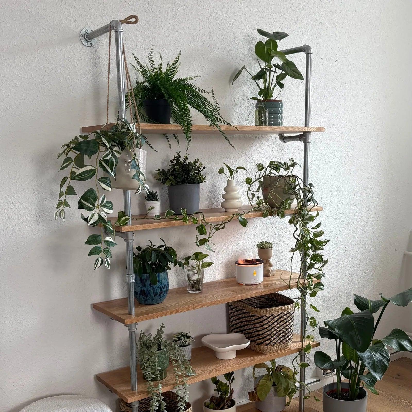 Rohrmöbel Regal silber - Viel Stauraum für das Wohnzimmer - Modell Noah