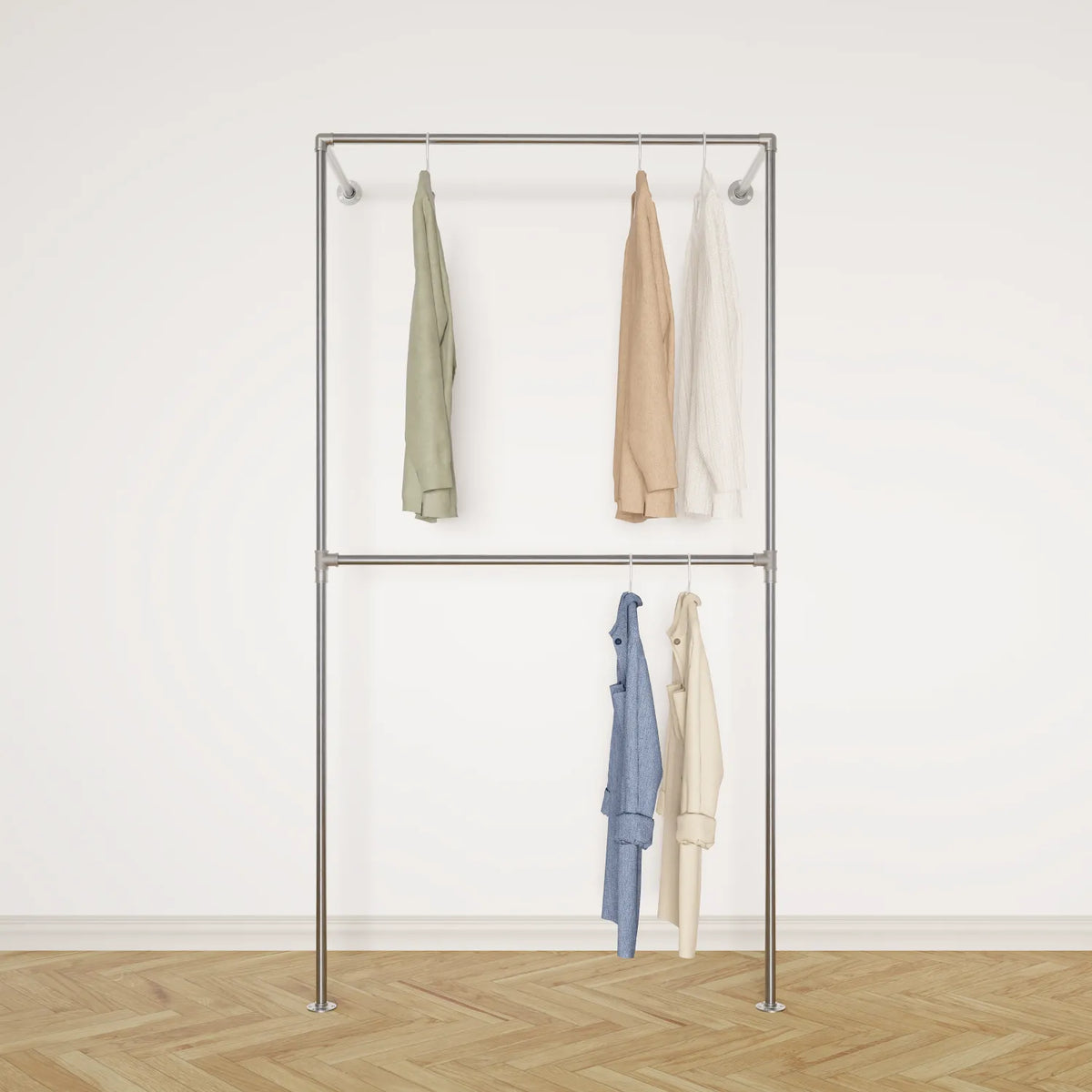 Doppelte Kleiderstange silber|||50882742452488