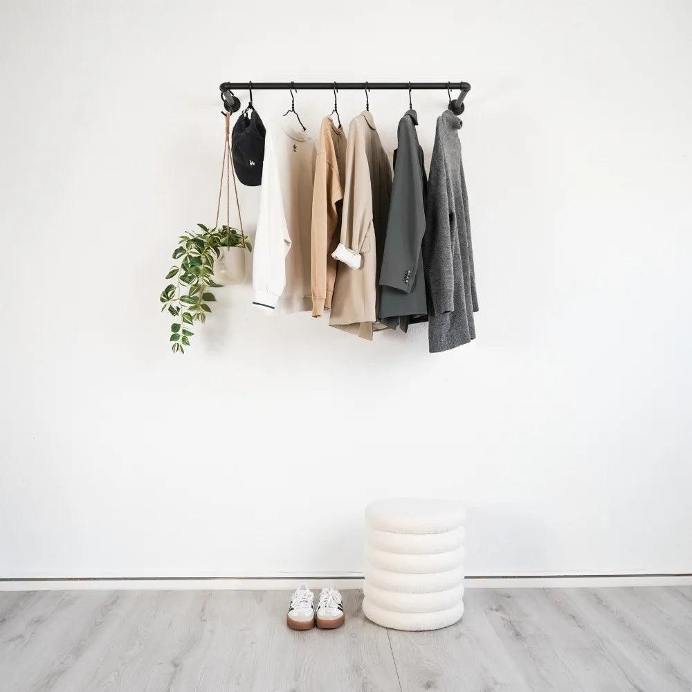 Kleiderstange Wandmontiert schwarz - Modell Kaspar:::schwarz