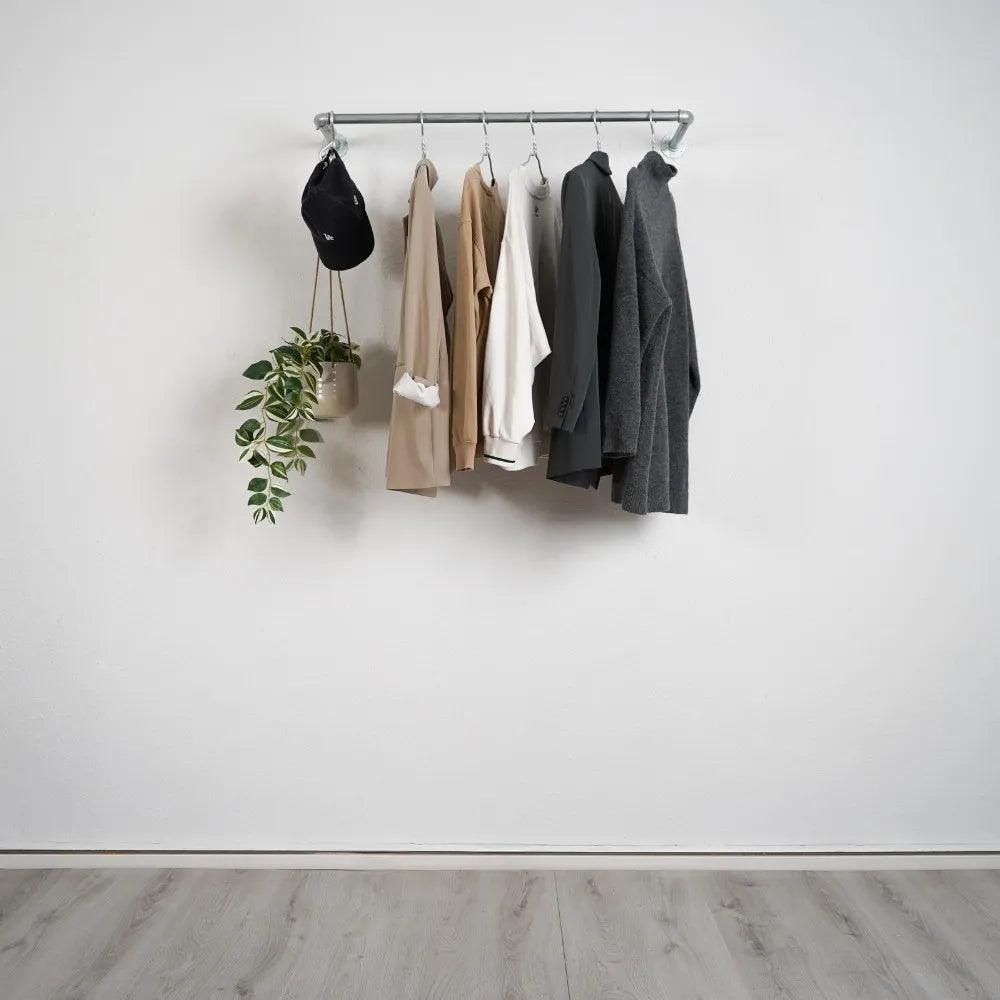 Kleiderstange Wandmontiert silber - Modell Kaspar:::silber