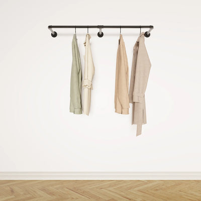 Kleiderstange wandmontage schwarz - KASPAR Double - Kleidereisen|||49628204826888,44919871078664,49628204859656,44919871111432,49628204892424,44919871144200,49628204925192
